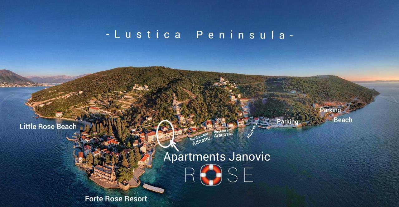 Rose - Apartmani Janovic Луштица Экстерьер фото